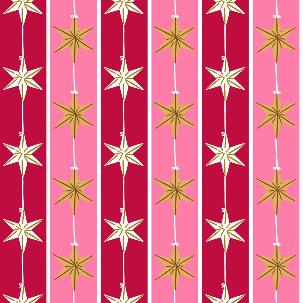 Katie Kime Tree Topper Pajama Shorts Set Modal Cotton Pink Red Star Print NWT - Picture 5 of 5